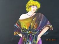 Stoere dame (150x100cm canvas olieverf)